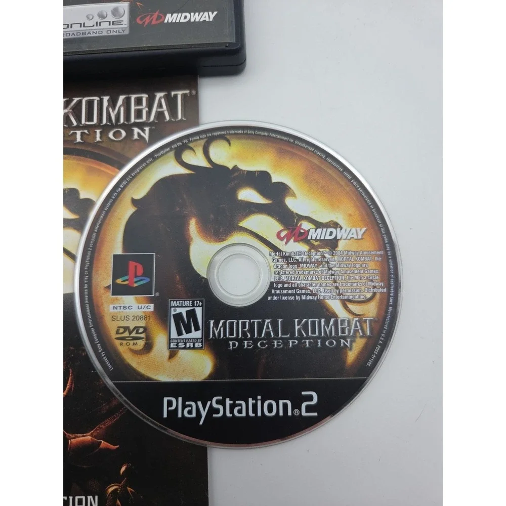 Mortal Kombat Deception Sony PlayStation 2 Video Game with Complete Manual